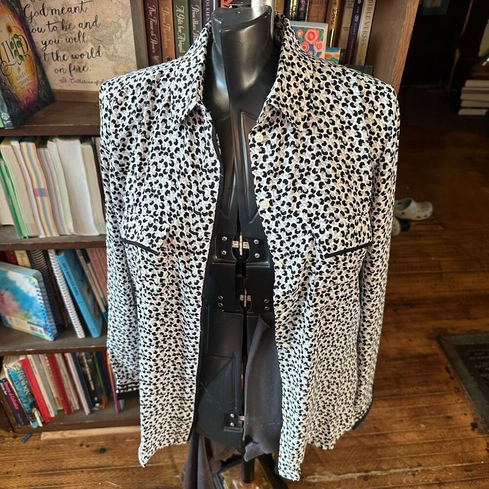 Loft polka dot business casual button down S shirt